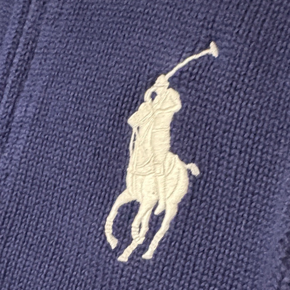 Polo by Ralph Lauren Boys Sweater Pony Logo Full Zip Knit Cardigan Preppy Blue 6 - Picture 2 of 8